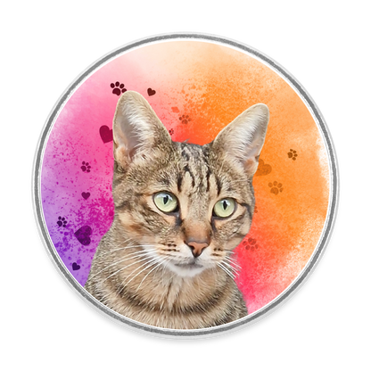 Magnet „Katzenblick voller Liebe“ – Bunte Kühlschrankdeko für Samtpfoten-Fans - Weiß