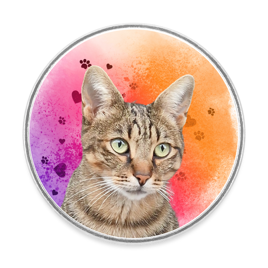 Magnet „Katzenblick voller Liebe“ – Bunte Kühlschrankdeko für Samtpfoten-Fans - Weiß