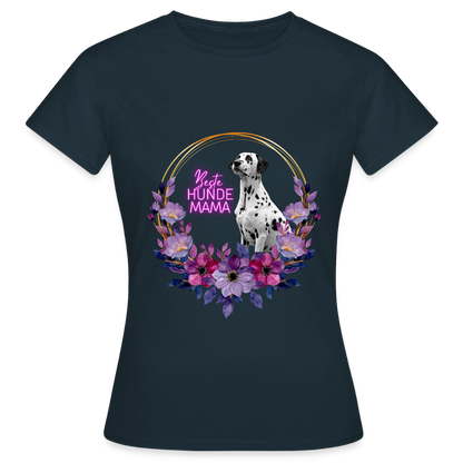 LiNBW. Frauen T-Shirt Beste Hundemama - Navy