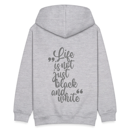 LiNBW. Kinder Hoodie Life is not just black and white - Hellgrau meliert