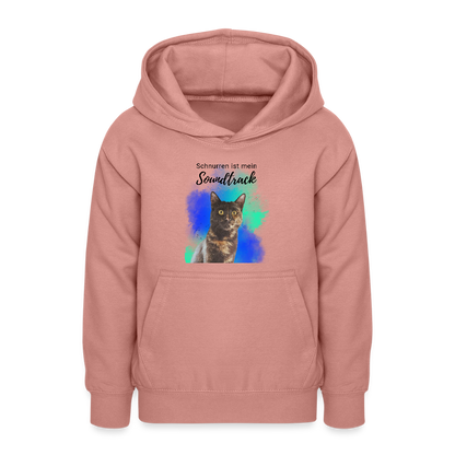 LiNBW. Teenager Hoodie Schnurren ist mein Soundtrack - Altrosa
