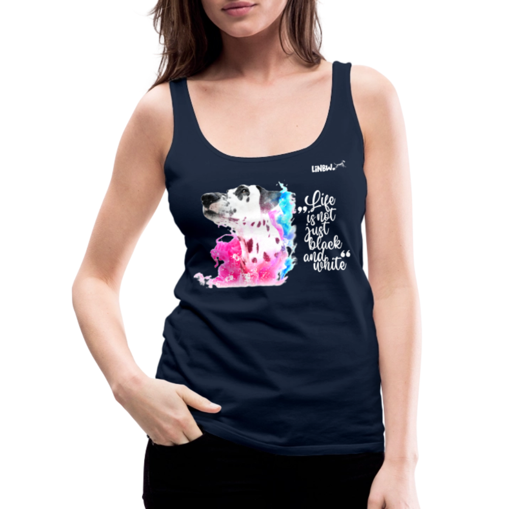 LiNBW. Frauen Tank-Top Dalmatiner Life is not just black and white - Navy