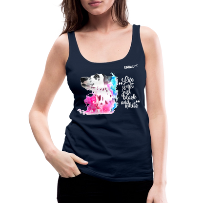 LiNBW. Frauen Tank-Top Dalmatiner Life is not just black and white - Navy