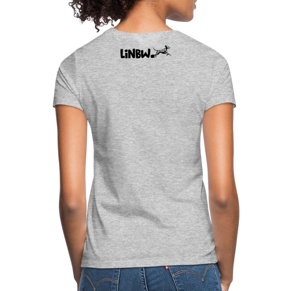 LiNBW. Frauen T-Shirt Dalmatiner Life is not just black and white - Grau meliert