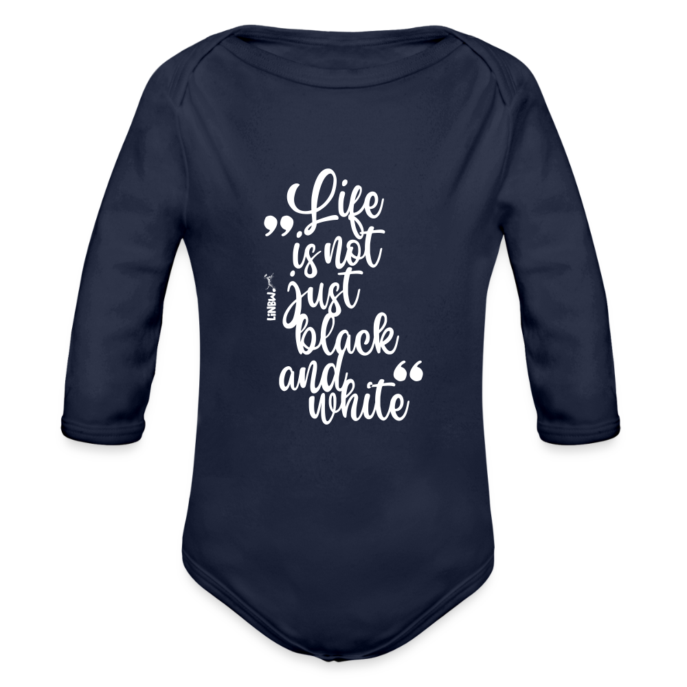 Baby-Body „Life is not just black and white“ – Statement für die Kleinsten - Dunkelnavy
