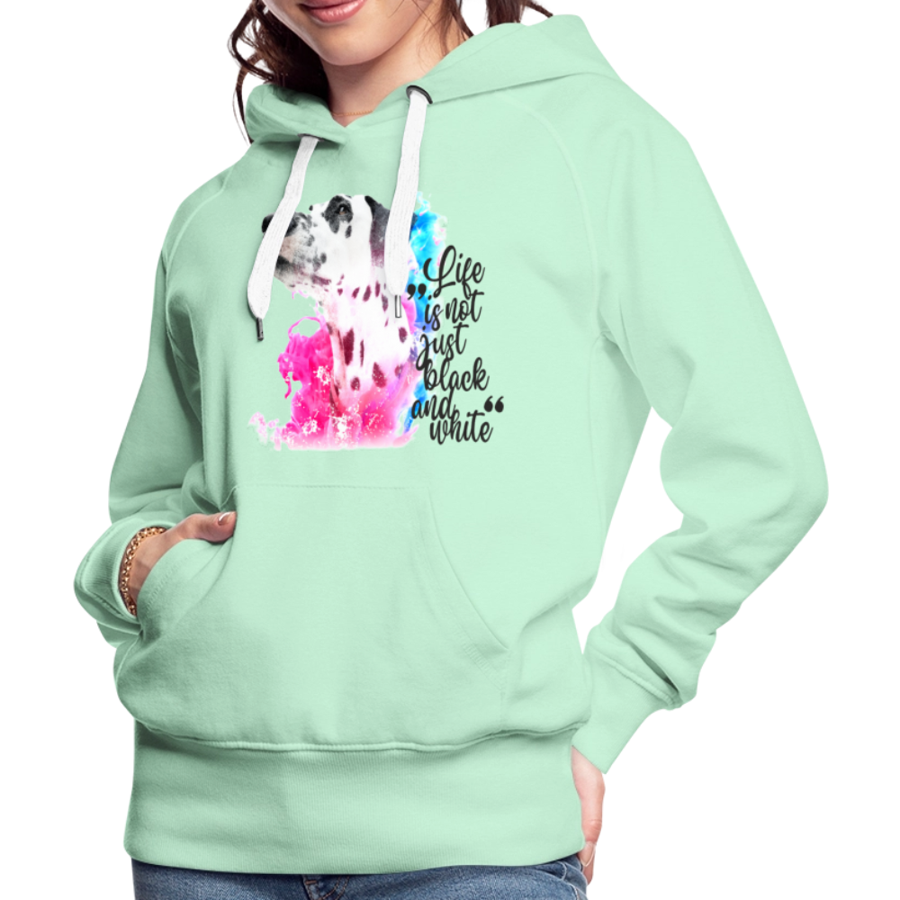 LiNBW. Frauen Hoodie Dalmatiner Life is not just black and white - helles Mintgrün