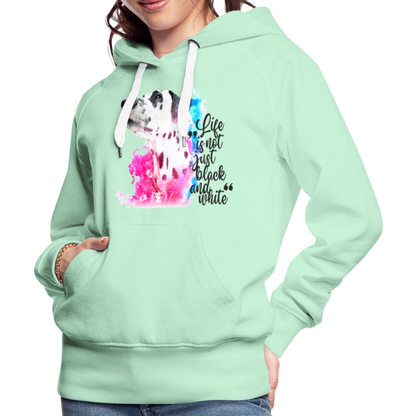 LiNBW. Frauen Hoodie Dalmatiner Life is not just black and white - helles Mintgrün