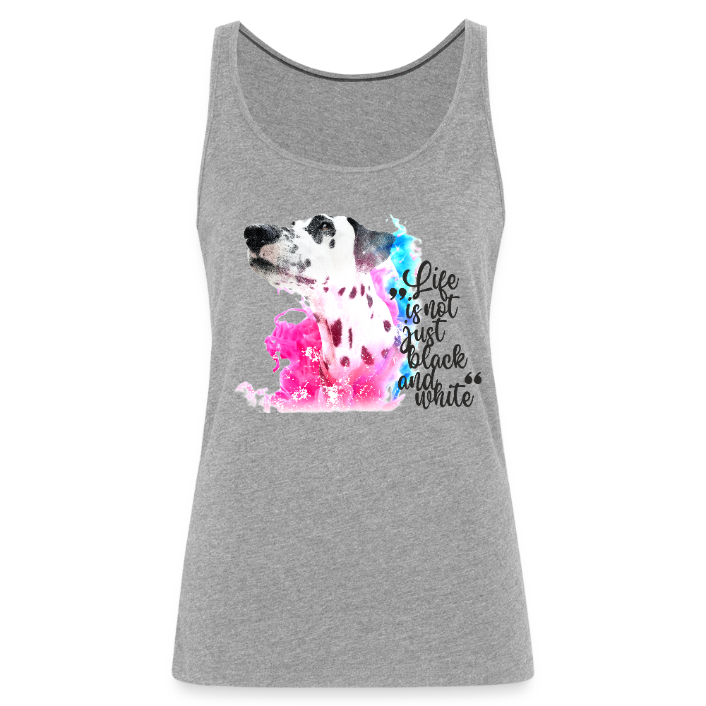 LiNBW. Frauen Tank-Top Dalmatiner Life is not just black and white - Grau meliert