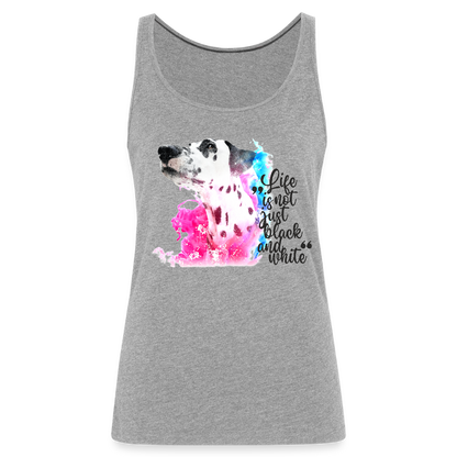 LiNBW. Frauen Tank-Top Dalmatiner Life is not just black and white - Grau meliert
