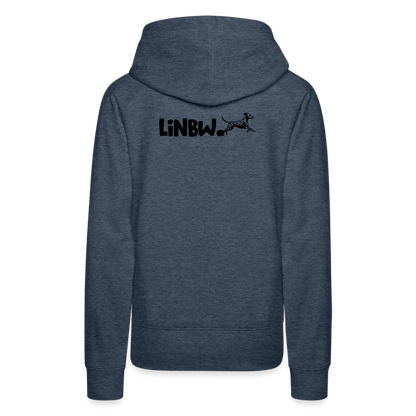 LiNBW. Frauen Hoodie Life is not just black and white - Jeansblau