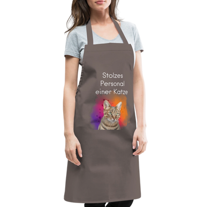 Kochschürze „Stolzes Personal einer Katze“ – Für wahre Katzenbedienstete - Grau