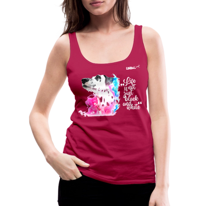 LiNBW. Frauen Tank-Top Dalmatiner Life is not just black and white - dunkles Pink