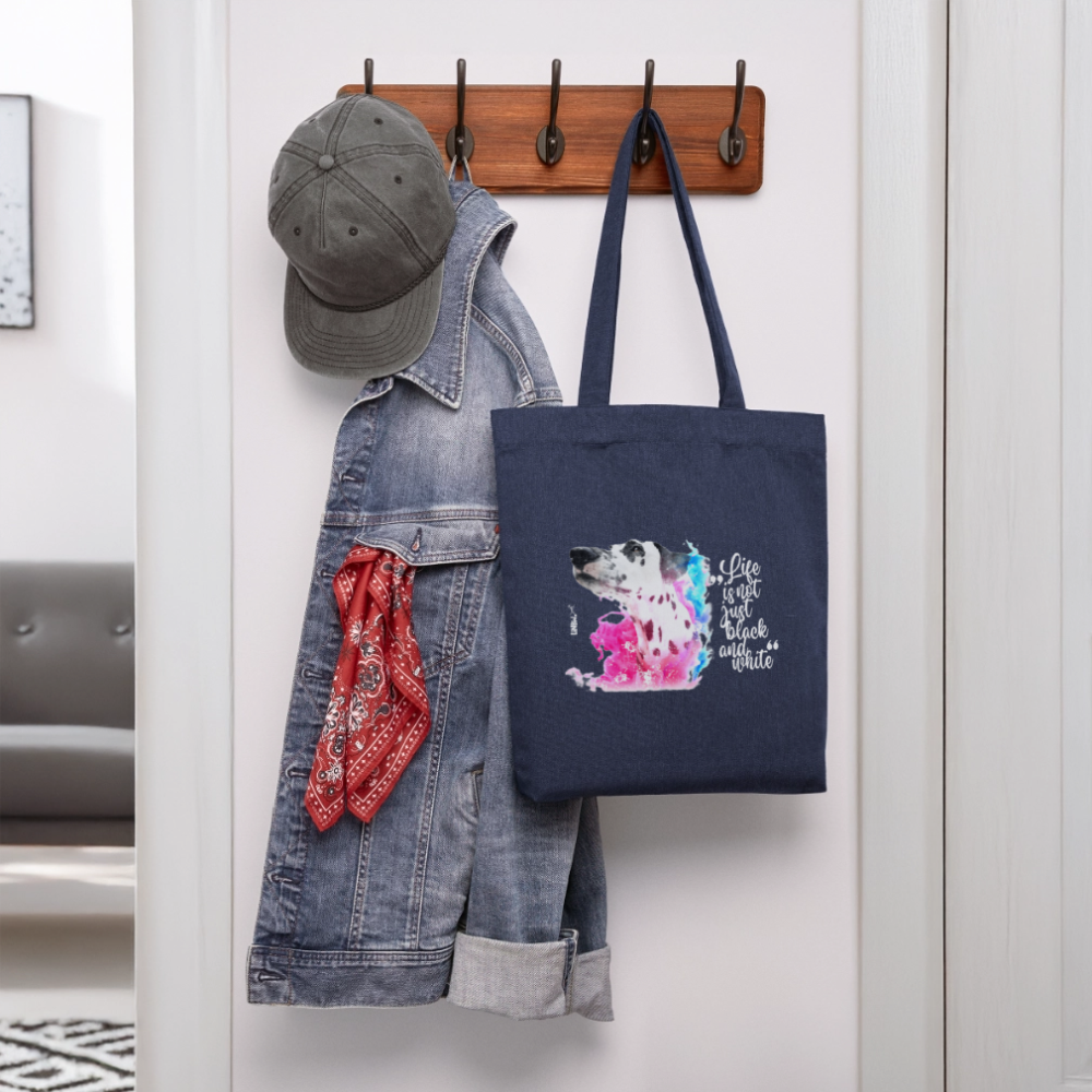 LiNBW. Stoffbeutel Dalmatiner Life is not just black and white - melange Blue