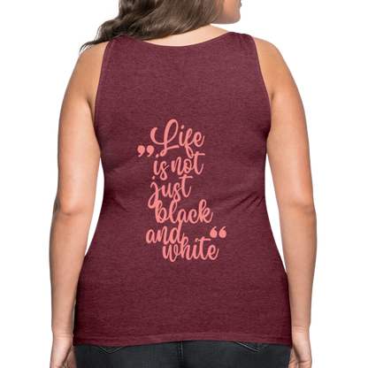 LiNBW. Frauen Tank-Top Life is not just black and white - Bordeauxrot meliert