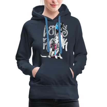 LiNBW. Frauen Hoodie Dalmatiner Let's Rock - Navy