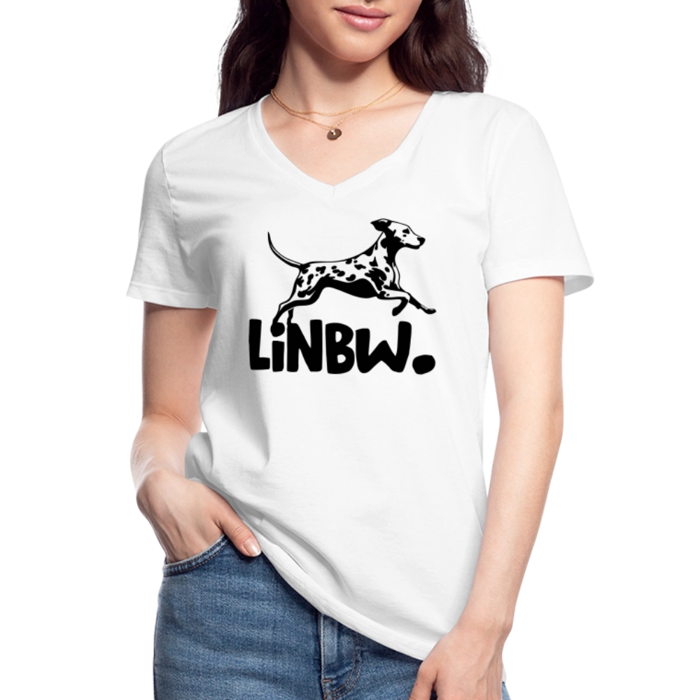 LiNBW. Frauen T-Shirt V-Ausschnitt - Weiß