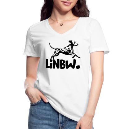 LiNBW. Frauen T-Shirt V-Ausschnitt - Weiß