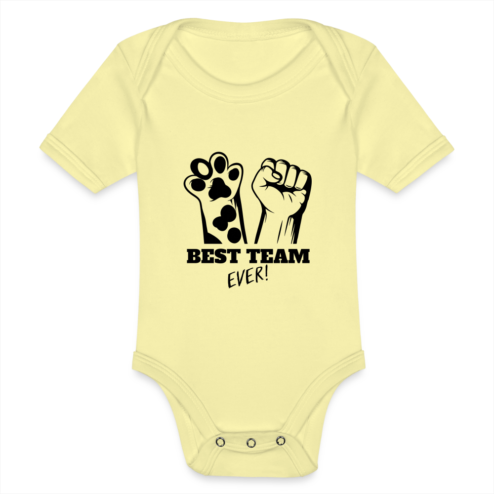 LiNBW. Body Kurzarm Best Team Ever - Hellgelb