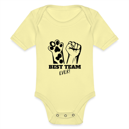 LiNBW. Body Kurzarm Best Team Ever - Hellgelb