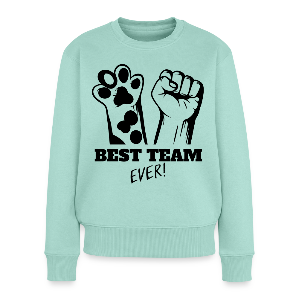 Damen Pullover „Best Team Ever“ –  für wahre Freundschaft 🐾✊ - Mint 