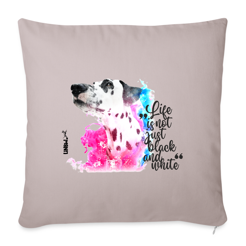 LiNBW. Kissen mit Füllung 45 x 45 cm Dalmatiner Life is not just black and white - helles Taupe
