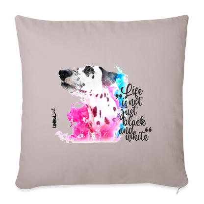 LiNBW. Kissen mit Füllung 45 x 45 cm Dalmatiner Life is not just black and white - helles Taupe