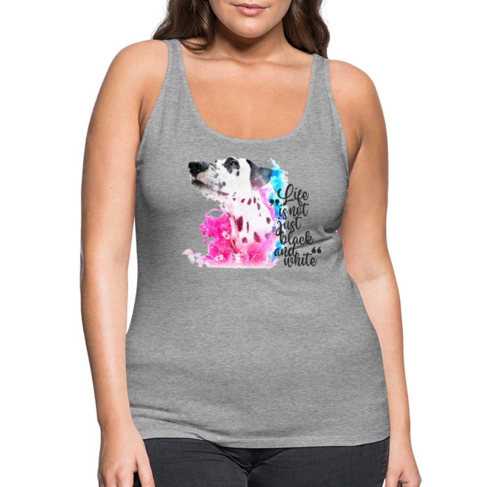 LiNBW. Frauen Tank-Top Dalmatiner Life is not just black and white - Grau meliert