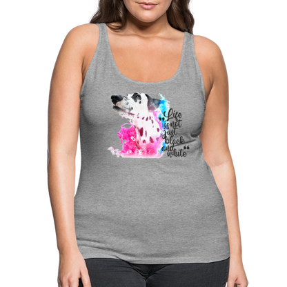 LiNBW. Frauen Tank-Top Dalmatiner Life is not just black and white - Grau meliert