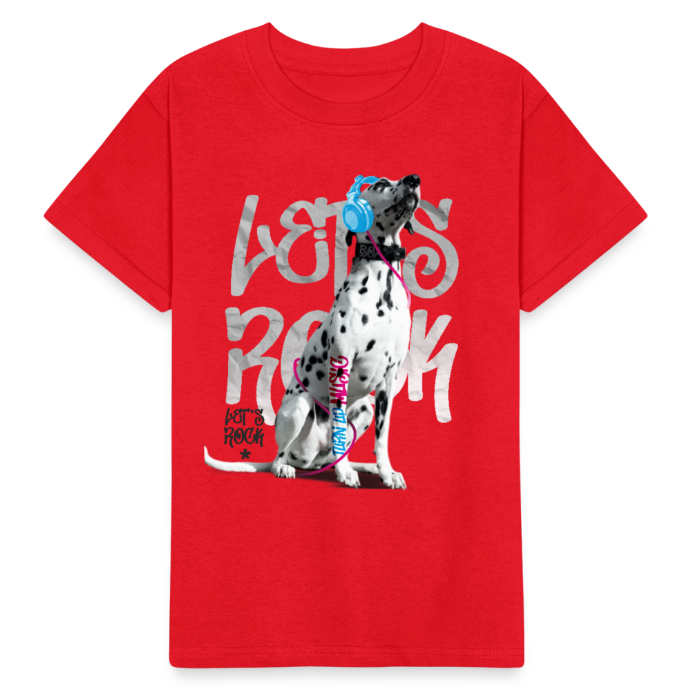 Kinder-T-Shirt – Let's Rock mit Dalmatiner | Musikfans aufgepasst! - Rot