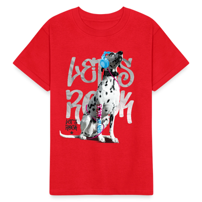Kinder-T-Shirt – Let's Rock mit Dalmatiner | Musikfans aufgepasst! - Rot