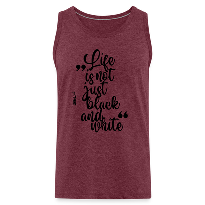 LiNBW. Männer Tank-Top Life is not just black and white - Bordeauxrot meliert