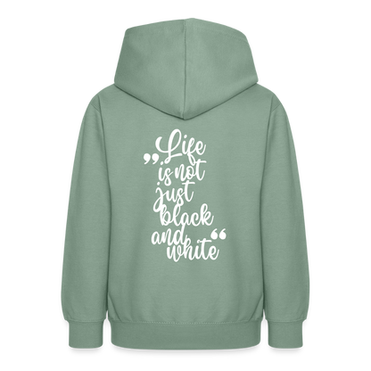 LiNBW. Teenager Hoodie Life is not just black and white - Graugrün