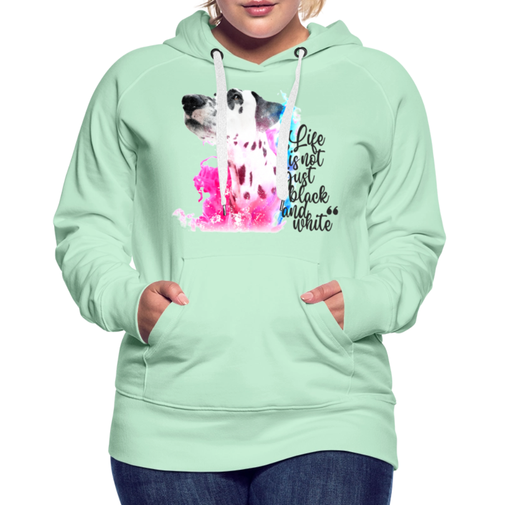 LiNBW. Frauen Hoodie Dalmatiner Life is not just black and white - helles Mintgrün