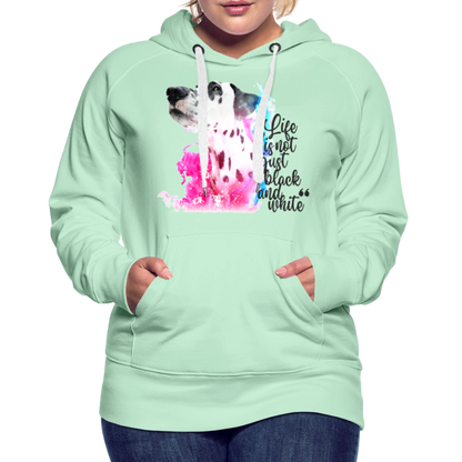 LiNBW. Frauen Hoodie Dalmatiner Life is not just black and white - helles Mintgrün