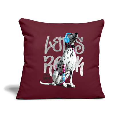 LiNBW. Kissen mit Füllung 45 x 45 cm Dalmatiner Let's Rock - Burgunderrot