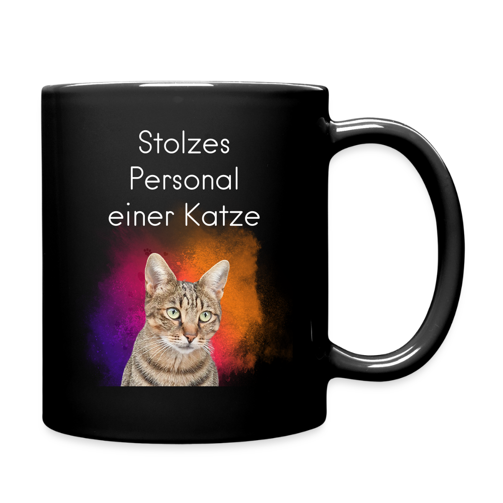 LiNBW. Keramiktasse Stolzes Personal einer Katze - Schwarz