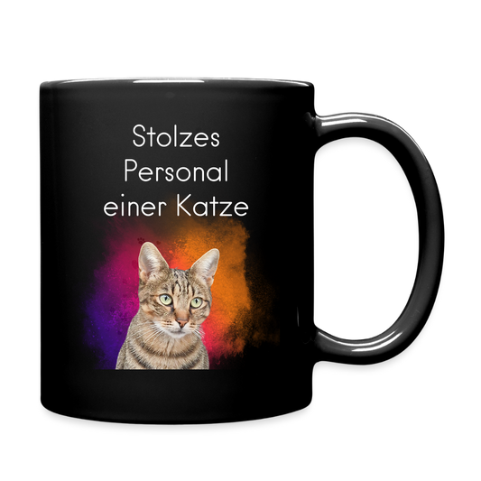 LiNBW. Keramiktasse Stolzes Personal einer Katze - Schwarz