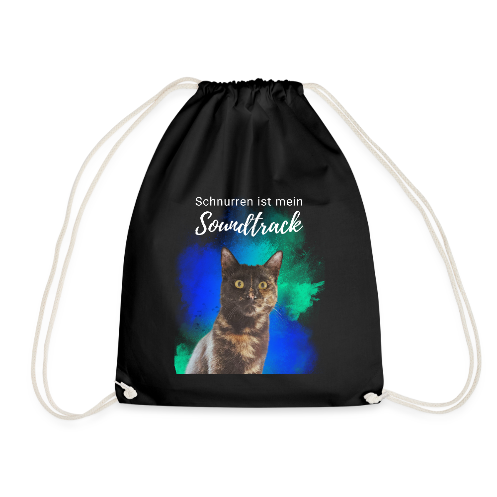 LiNBW. Turnbeutel Schnurren ist mein Soundtrack - Schwarz