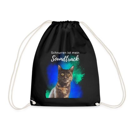 LiNBW. Turnbeutel Schnurren ist mein Soundtrack - Schwarz