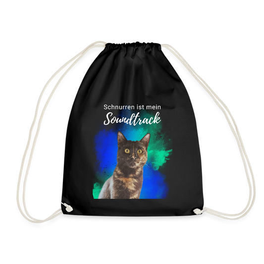 LiNBW. Turnbeutel Schnurren ist mein Soundtrack - Schwarz