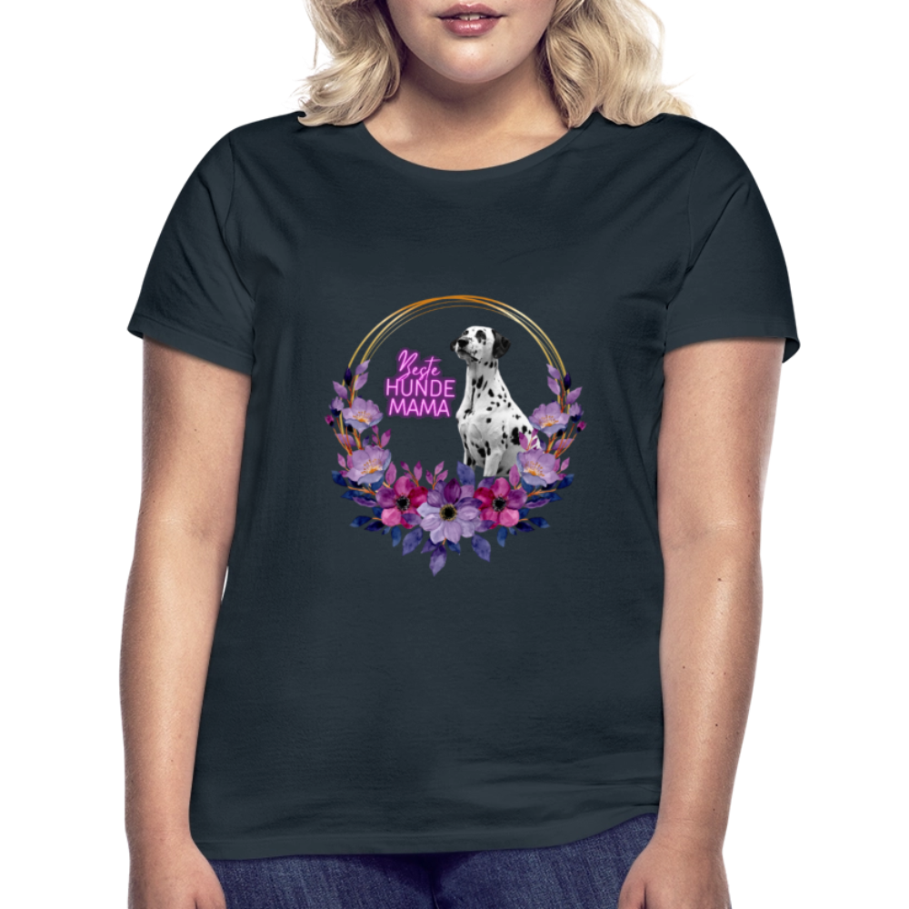 LiNBW. Frauen T-Shirt Beste Hundemama - Navy
