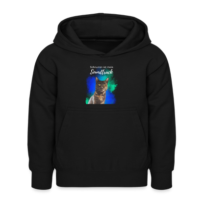 LiNBW. Kinder Hoodie Schnurren ist mein Soundtrack - Schwarz