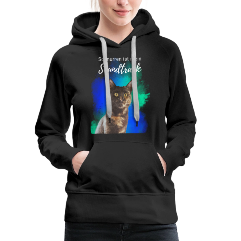 LiNBW.  Frauen Hoodie Schnurren ist mein Soundtrack - Schwarz