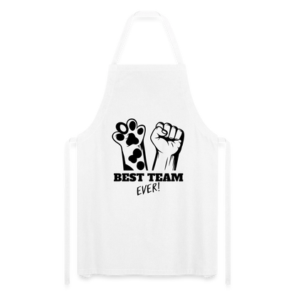 Kochschürze „Best Team Ever!“ – Mensch & Tier, unschlagbar vereint - Weiß