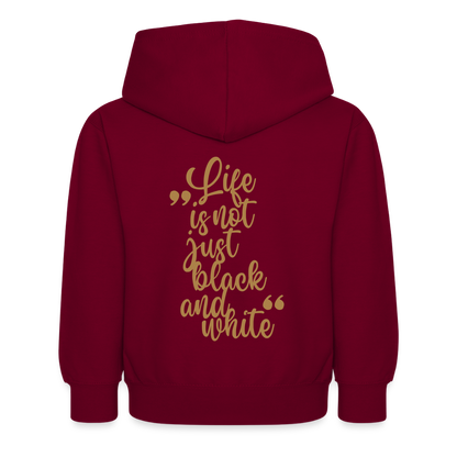 LiNBW. Kinder Hoodie Life is not just black and white - Bordeaux