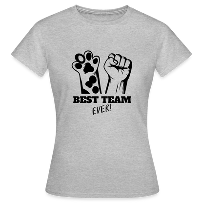 LiNBW. Frauen T-Shirt Best Team Ever - Grau meliert