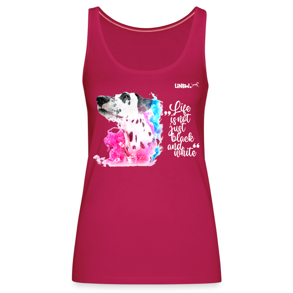 LiNBW. Frauen Tank-Top Dalmatiner Life is not just black and white - dunkles Pink