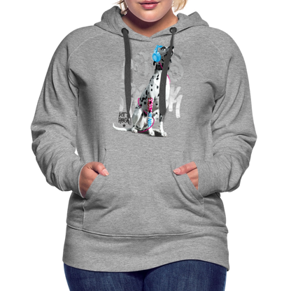 LiNBW. Frauen Hoodie Dalmatiner Let's Rock - Grau meliert