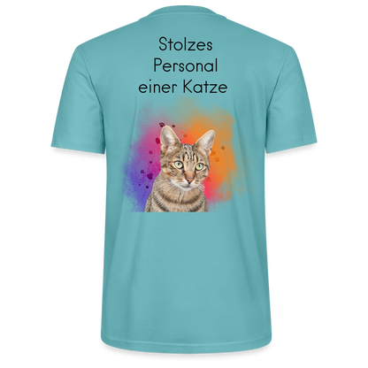 LiNBW. Männer T-Shirt Stolzes Personal einer Katze - Pastelltürkis