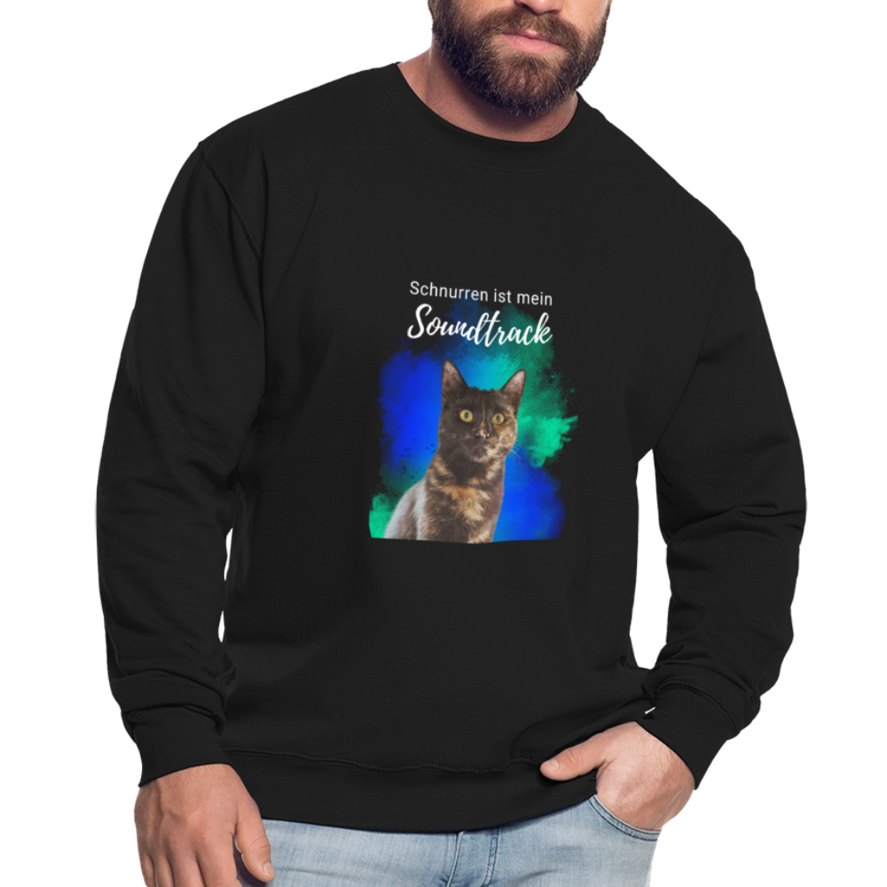 LiNBW. Männer Pullover Schnurren ist mein Soundtrack - Schwarz
